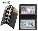 Okti Slim Wallet, Front Pocket Wallet, Minimalist Wallet, RFID Blocking Wallet Genuine Leather,Credit Card Holder ID Card Driver's License Safe