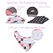 LovePink Baby Girl Bandana Drool Bibs by Pashoshi – 4 Pack of Cute Absorbent Cotton / Fleece Bibs with Free Feminine Headband - Modern & Fashionable Baby Gift Set for Girl Infant – 5 Star Product