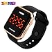 Carlien Sport Watches Men Fashion Digital LED Waterproof Watch for Women Student Silicone Wristwatch Electronic Digital-Watch (Rose Gold)