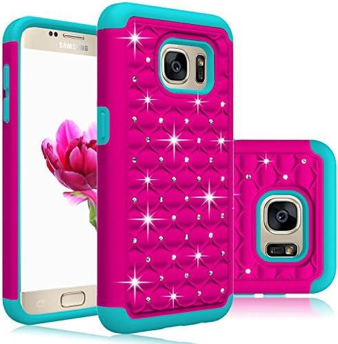 Galaxy S7 Case, HengTech (TM) Premium Durable Dual Layer Hard &amp; Soft Hybrid Rhinestone Bling Armor Defender [ Anti Scratch ] Phone Case Cover Shell for Samsung Galaxy S7