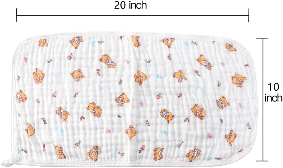 Muslin Burp Cloths Comfy Burp Clothes - Baby Burp Rags for Boy Girls Muslin Bibs 6 Layers Large 20''x10'' 100% Cotton Hand Washcloths Soft Absorbent by CuteBaby (5 Pack) (Blue): Kitchen & Dining