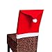 DOYOLLA Santa Claus Hat Christmas Chair Covers, Red, Pack 4