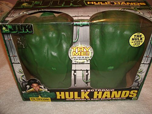 Electronic Soft Foam HULK HANDS with Smash 'N Bash Sound Effects (2003 ToyBiz)