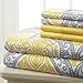 SL Spirit Linen Home EST. 1988 - Full Sheets, Super Soft Prestige Microfiber Bedding Set, Lightweight Home Decor & Ideal for All Seasons, Full, Grey/Yellow Medallion