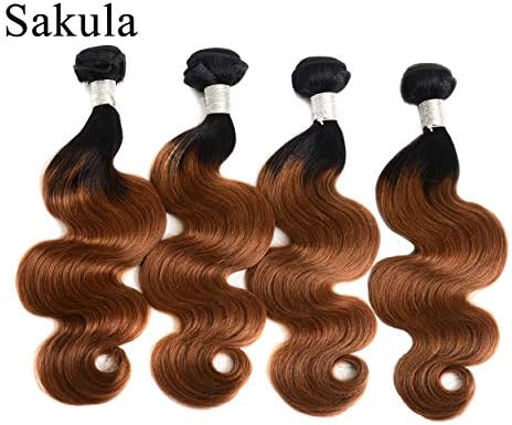 Sakula brazilian virgin remy red ombre body wave human hair bundles two tone red black to burdungry with unprocessed 100% human hair extensions 20 20 20 20 inches