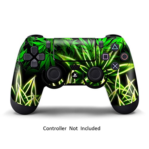 Skins for PS4 Controller - Stickers for Playstation 4 Games - Decals Cover for PS4 Slim Sony Play Station Four Controllers PS4 Pro Accessories PS4 Remote Wireless Dualshock 4 Skin - Weeds Black