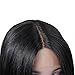 WIGNEE Lace Front Virgin Human Hair Bob Wig Middle Part Silky Straight Glueless Brazilian Human Hair Natural Black Wig (12 Inch)