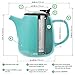 Tealyra - Daze Ceramic Teapot Turquoise - 27-ounce (2-3 cups) - Small Stylish Ceramic Teapot with Stainless Steel Lid - Extra-Fine Infuser To Brew Loose Leaf Tea