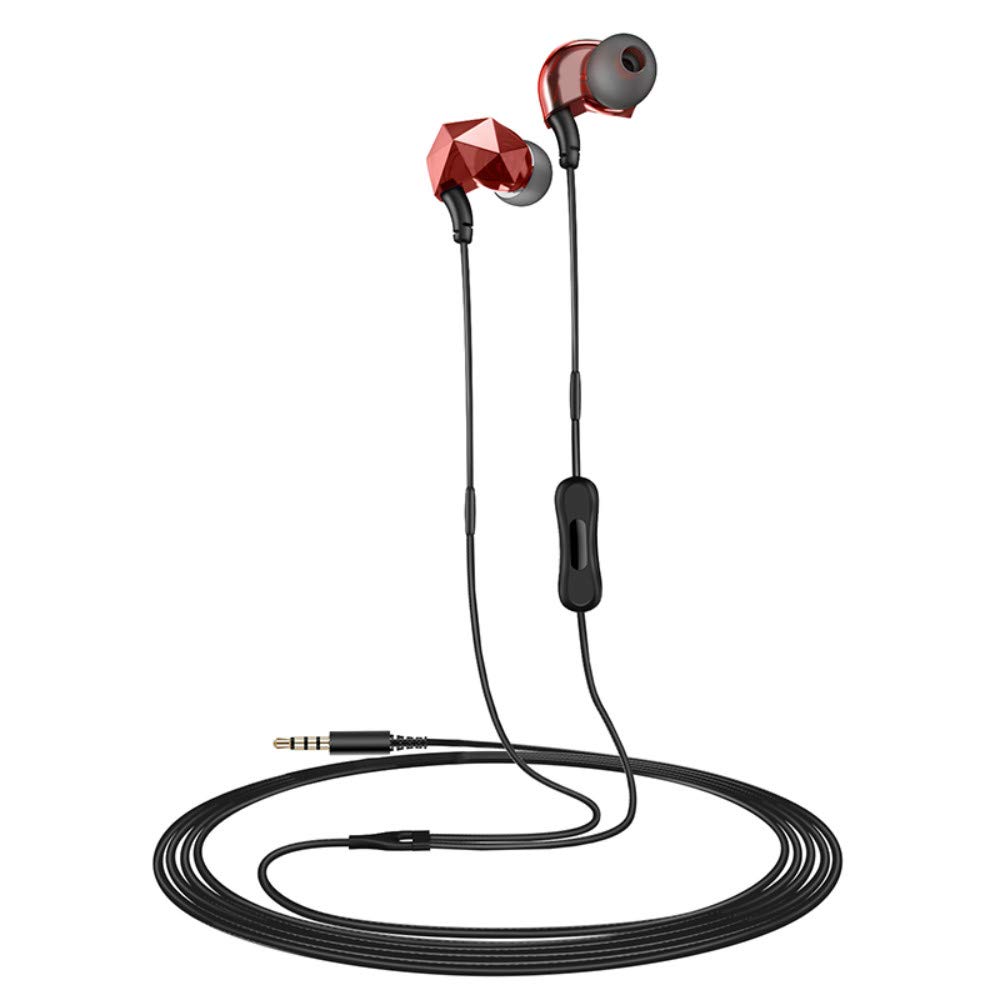 Pevor Wired in-Ear Earbuds Sports Earphones Bass Water Resistant Headphones with Mic Noise Cancelling for Smartphone iPad iPod MP3 HiFi Player