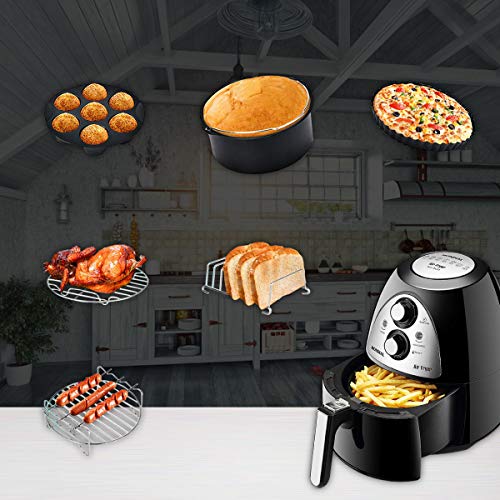 8 inch Air Fryer Accessories for Gowise USA Cozyna Airfryer XL 5.3QT - 5.8QT, Deluxe Deep Fryer Accessories Set of 8/12 (8)