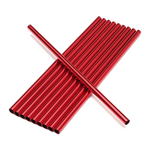 LYYCEU 10 Teile/Satz Aluminium-Trinkstiel-Strohhalme recycelbarer Slurpee-Cocktail-Trinkhalm-Partybedarf (Color : Pink) – Bild 5