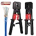 ITBEBE RJ45 Crimping Tool Made of Hardened Steel with Wire Cutter Stripping Blades and Textured Grips (RJ45 CRIMPER BLACK)