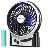 OPOLAR Portable Rechargeable Fan, Mini USB Fan with Upgraded 2200mAh LG Battery, Personal Cooling for Traveling Hiking Fishing Camping or Desktop, 3 Speeds, with LED Light