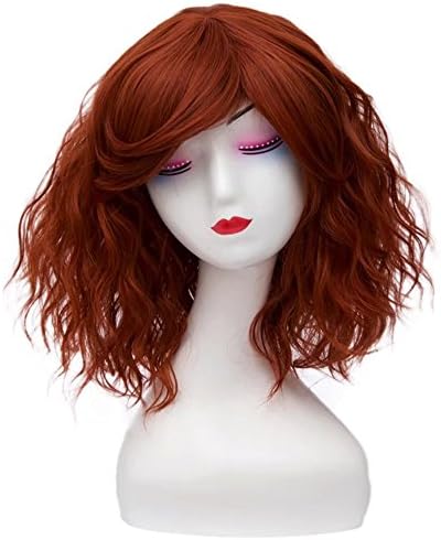 14 Inches (35CM) Dark Orange Short Curly Heat Resistant Lolita Fancy Girl Cosplay Wig + Cap
