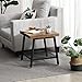 VASAGLE 2-Tier End Table, Industrial Nightstand, Coffee Table with Storage Shelf, Wood Look Accent Furniture, with Metal Frame ULET42X