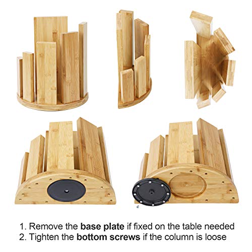 Magnetic Knife Block,Magnetic 360 Swivel Knife Holder, Knife Rack with Double Side Strong Magnetic for Knife Organize and Storage