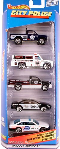 Hot Wheels City Police 5 Car Gift Pack Limited Edition 1:64 Scale Collectible Die Cast Cars