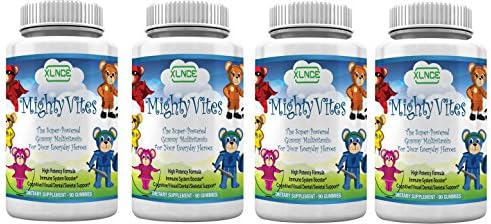 Pack of 4 Children Multivitamin Gummies by XLNCE - Gummy Vitamins Boost Immune System Health in Kids, Toddlers, Teens, Men & Women. Best Natural Chewable Multivitamins. Add Multi Items to Cart Now!