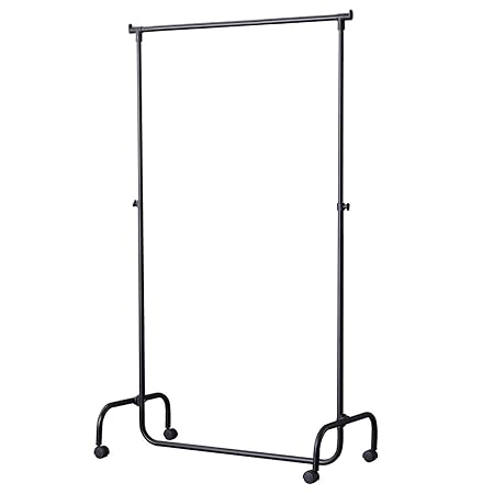 Vlush Kleiderständer, Kleiderstange, Stabil, Garderobenständer, rollbarer Kleiderbügel höhenverstellbar von 105-175 cm, Vier 