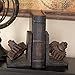 Deco 79 Poly-Stone Gear Bookends, 7 by 5-Inch, Set of 2, 5x5x7, Brown