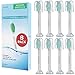 Sonisoft Sonicare Brush Heads (8 Pack) - Replacement Toothbrush Head For Philips Sonicare ProResults Fits Plaque Control, Gum Health, DiamondClean, Flexcare, EasyClean, and HealthyWhite