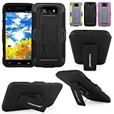 Cellularvilla Kickstand Case For BLU Studio 5.5 D610a 3pc 3rd Gen Hard Soft Hybrid Kickstand Case with Holster Belt Clip Case Cover