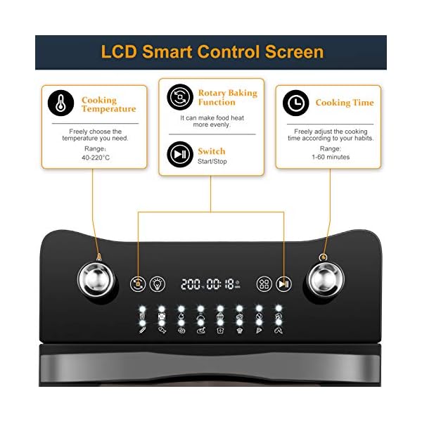 Fynllur-Air-Fryer-146L-1700W-XL-Oil-Free-Toaster-Oven-16-in-1-Oilless-Cooker-with-LED-Digital-Touchscreen-Countertop-Oven-Rotisserie-Dehydrator-Defrost-Auto-Shutoff-with-9-Accessories-and-Recipes Fynllur Air Fryer 14.6L 1700W XL Oil Free Toaster Oven 16-in-1 Oilless Cooker with LED Digital Touchscreen Countertop…