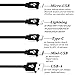 Multi Charging Cable ThinkANT 2Pack (3.3FT+1FT) 4 in 1 Multiple USB Charger Cord Adapter with 8Pin/Type C/Micro USB/Mini USB Port Connectors for Cell Phones Tablets Universal Use (Charging Only)