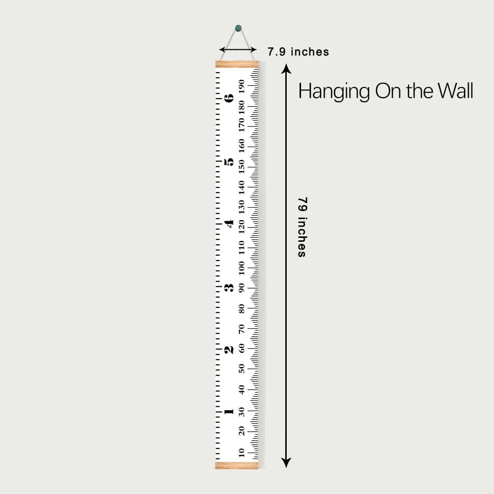 MIBOTE Baby Growth Chart Handing Ruler Wall Decor for Kids, Canvas Removable Growth Height Chart 79" x 7.9": Home & Kitchen