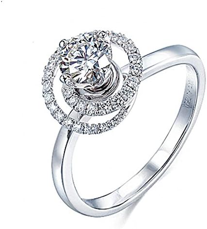 Lovers 925 Sterling Silver Inlay Crystal Opening Ring