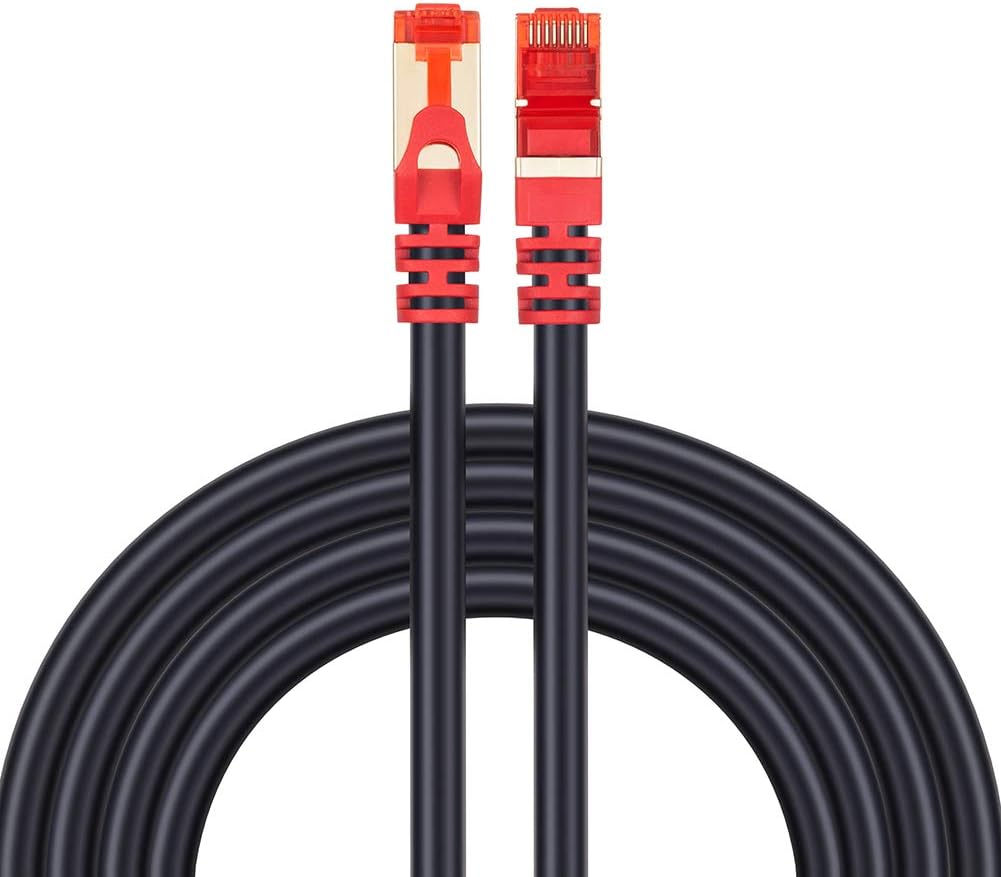 Outdoor Cat 7 Ethernet Cable 25 ft, Neekeons26AWG Heavy-Duty Cat7 Networking Cord Patch Cable RJ45 10 Gigabit 600Mhz LAN Wire Cable STP Waterproof Direct Burial Ethernet Cable