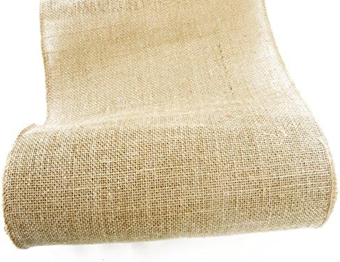 Burlap by the Roll. 12 Inch Wide Table Runner. Luxury No-fray 10 Yards Jute Spool by Drency