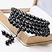 AmorWing 108 Bead 6mm Black Onyx Meditation Mala Bracelet,Necklace Gemstone Jewelry