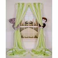 Curtain Critters ALELMY280510COL Plush Safari Elephant and Chocolate Monkey Collector Set