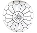 GRAN White Handmade Leather Moroccan Pouf Footstool Ottoman | Genuine Leather with Hand Embroidered Black Stitching | Unstuffed