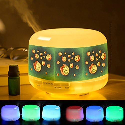 Essential Oil Diffuser, Aroma Cool Mist Humidifier, 7 Color LED Lights Changing Customized Pattern -389. Time Time Of Alarm Clock Clock Arouse
