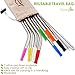 Reusable Stainless Steel Drinking Straws with Silicone Tips - Set of 8 10.5 & 8.5 Inch Diameter 0.31&0.24