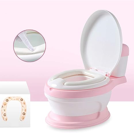 Amazon Co Jp トイレトレーニングシート 幼児トイレシートシミュレーション子供便器ポータブルトイレトレーニング小便器子供ポティ人間工学に基づいたあと振れ鍋デザイン Pink ホーム キッチン