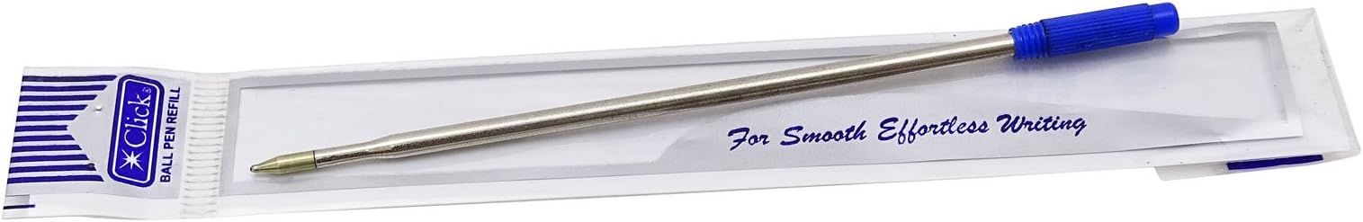 Click Vogue Blue Ink White Body Ballpoint Twist Mechanism Ball Pen refills