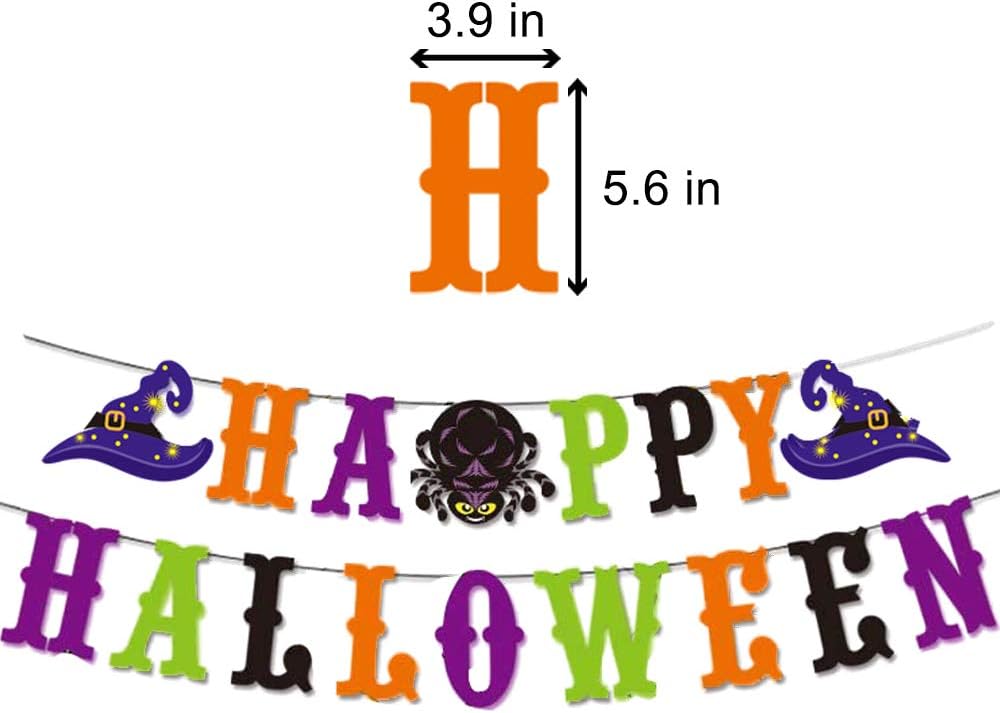 Halloween Party Decoration Supplies, Happy Halloween Banner, Halloween Hanging Swirls, Latex Balloons,Photo Props, Halloween Theme Party Supplies for Halloween Decor: Toys & Games
