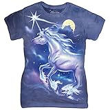 The Mountain Cotton Unicorn Star Design Novelty Womens T-Shirt (Purple)