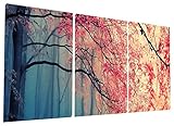 Gardenia Art - Red Maples Canvas Prints Wall Art Stretched and Framed Modern Paintings Artwork for Living Room and Bedroom, 16x16 in, 3 pcs\set (Kitchen)