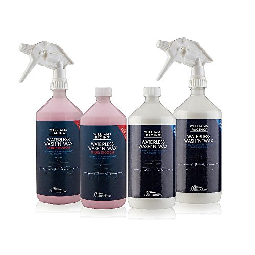 Williams Racing Waterless Car Wash and Wax Cleaning Kit with 2 x