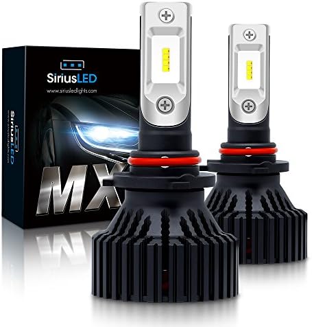 SiriusLED MX 8000 Lumen ZES Chip Extremely Bright LED Headlight Fog Lamp Conversion Kit Pure White 6500K Size 9005 Set of 2