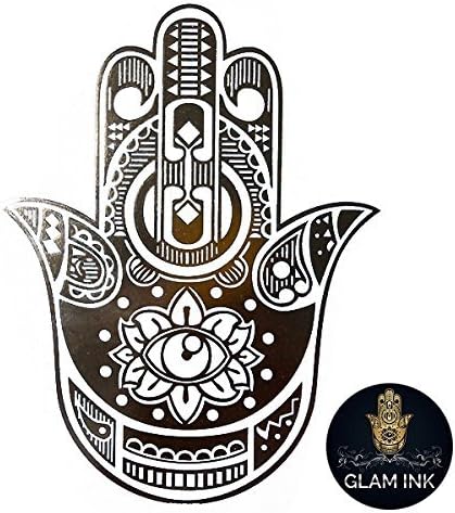 Stunning Limited Edition Gold temporary Gold foil tattoo Large A5 Hamsa Hand