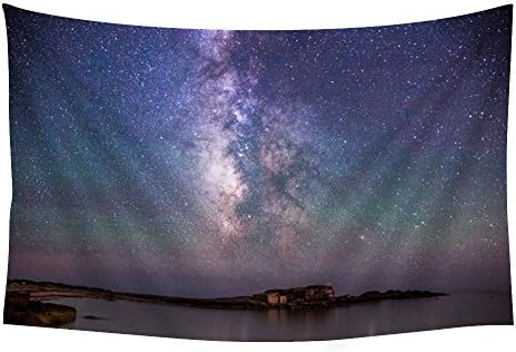 Iceland night sky stars northern lights OS - Wall Tapestry Art For Home Decor Wall Hanging Tapestry 60x40 Inches