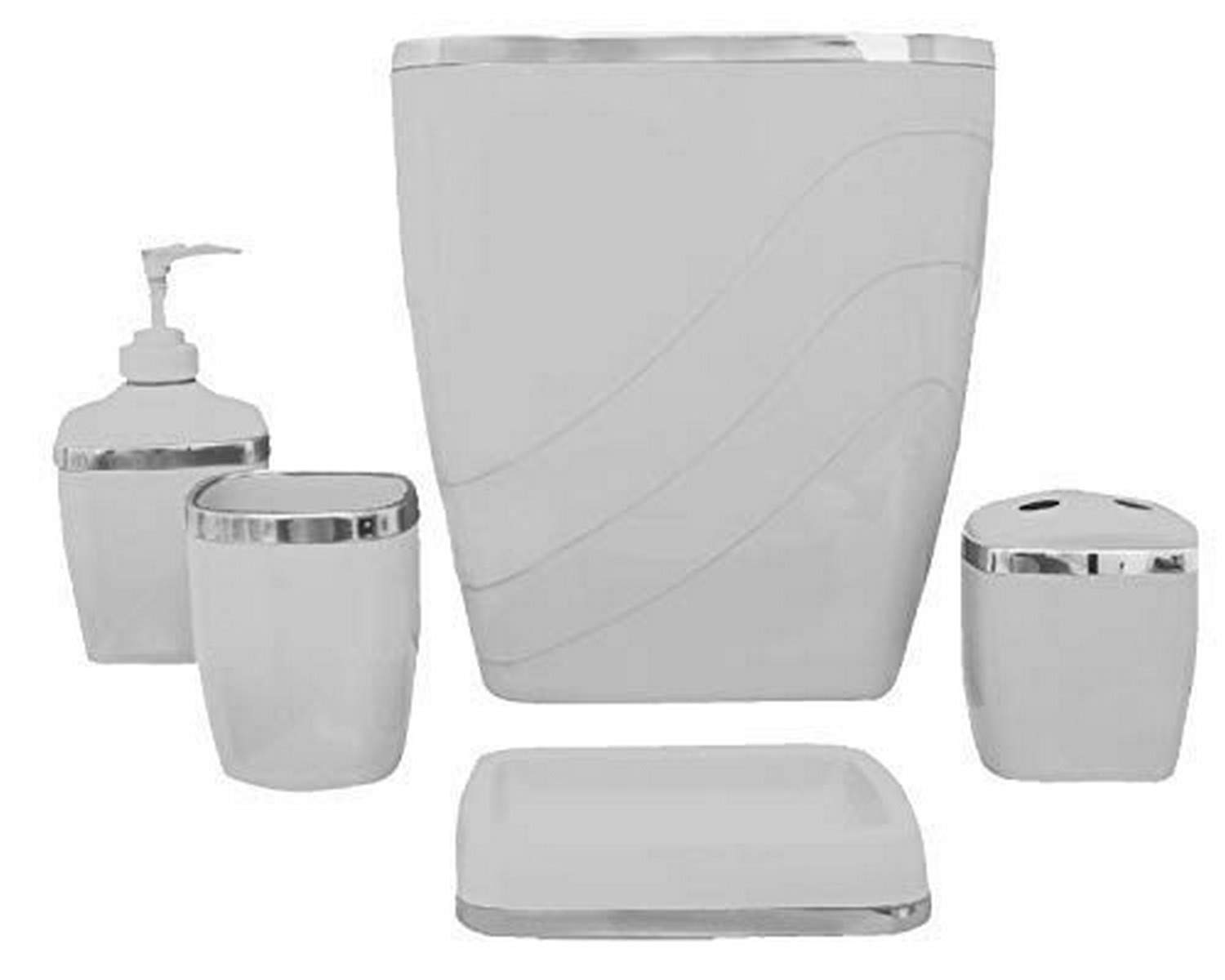 Bath Accessory Sets Plastic Bath Bathroom Accessory Set 5Piece Toilet