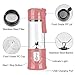 Pink Portable Personal Blender - 13.5 Oz Mini Blender With 6 Ultra Sharp Blades, USB Rechargeable for Travel/Picnic/Office/Gym