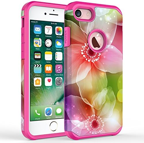 iPhone 6S Case, iPhone 6 Case, Kaesar [Slim Fit] [Shock Absorption] Hybrid Dual Layer Shockproof Hard Cover Graphic Fashion Cute Colorful Silicone Skin Case for Apple iPhone 6 / 6S - Dreamflower