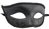 Coddsmz Couple Masquerade Metal Masks Venetian Halloween Costume Mask Mardi Gras Mask (Black+Black)
